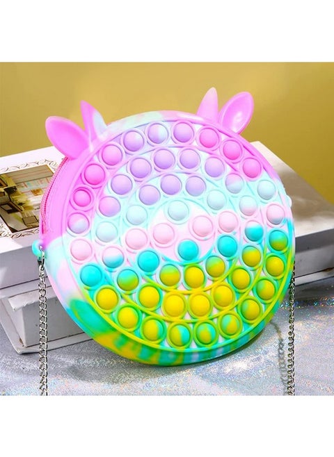 ألعاب Party Propz المصنوعة من السيليكون Popit Up، حقيبة باستيل، ألعاب Fidget، لعبة Poppet Push Pop Bubble Fidget Popping الحسية للأطفال والفتيات (قوس قزح، متعدد الألوان)