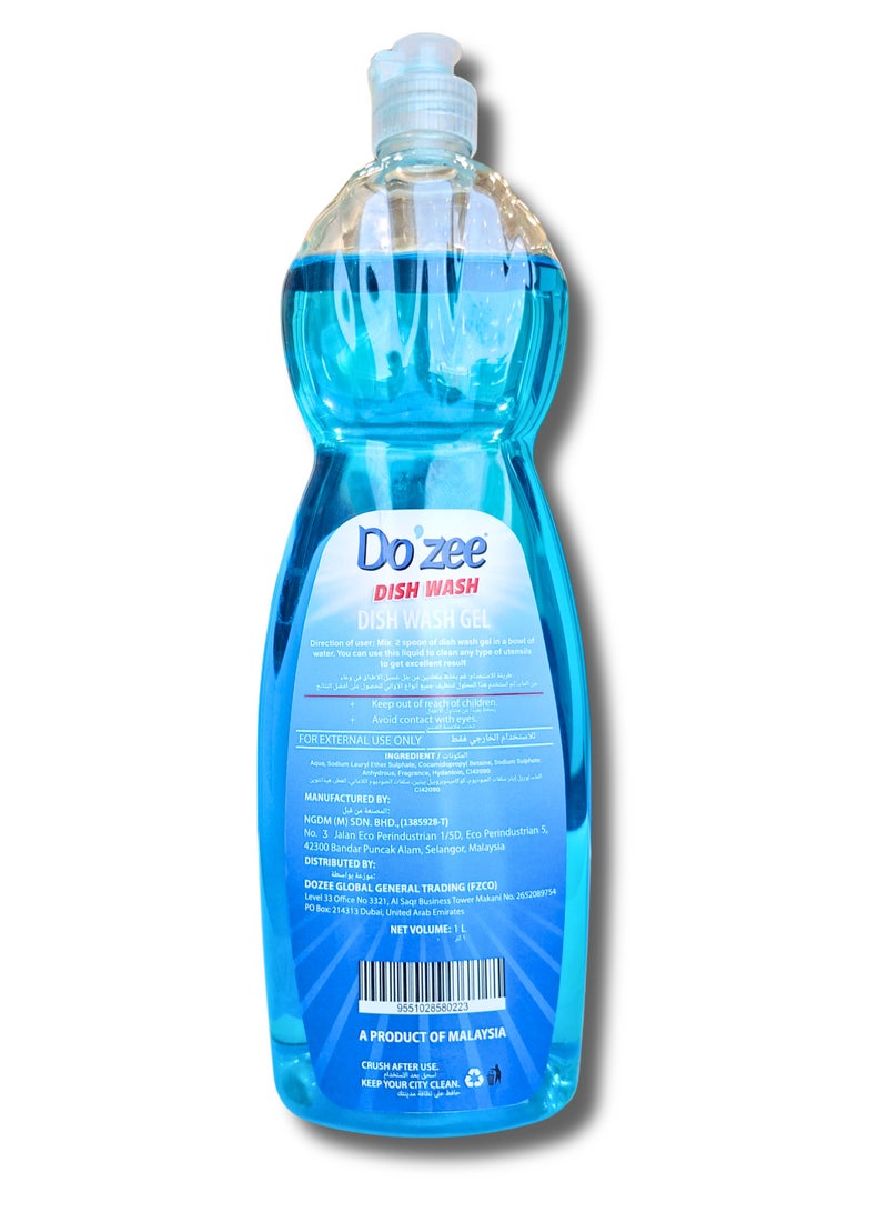 Do'zee Turbo Blue Liquid Dish Wash, 1 Liter - Image 2