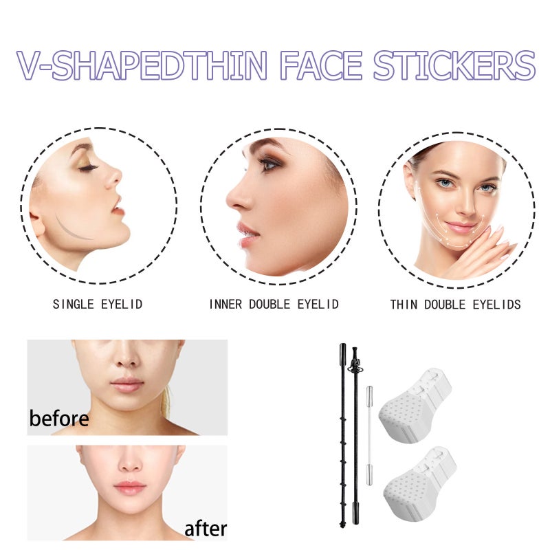 EELHOE 40Pcs/Box V-shaped Face Invisible Lifting Patch Firming Facial Skin Shrinking Jaw Muscle V Face Lifting & Sculpting Patch - Image 2