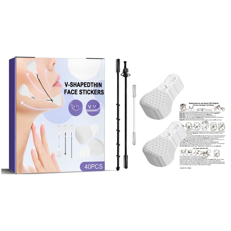EELHOE 40Pcs/Box V-shaped Face Invisible Lifting Patch Firming Facial Skin Shrinking Jaw Muscle V Face Lifting & Sculpting Patch - Image 1