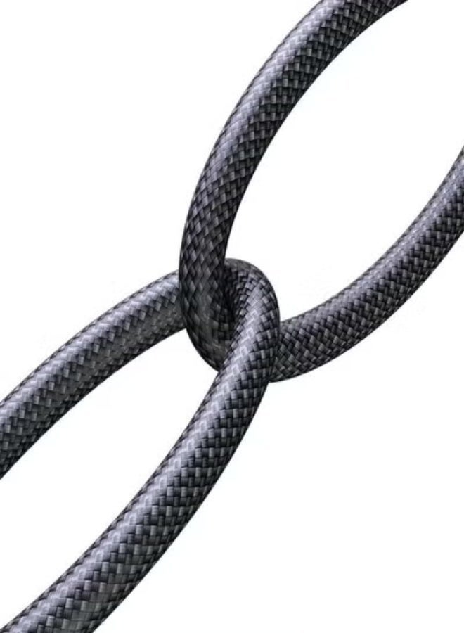 ريتشي كابل Recci RS08CC سلسلة Warrior من Type-C إلى Type-C – شحن سريع 100 واط، طول 1.2 متر، سلك مضفر رمادي متين - Image 3