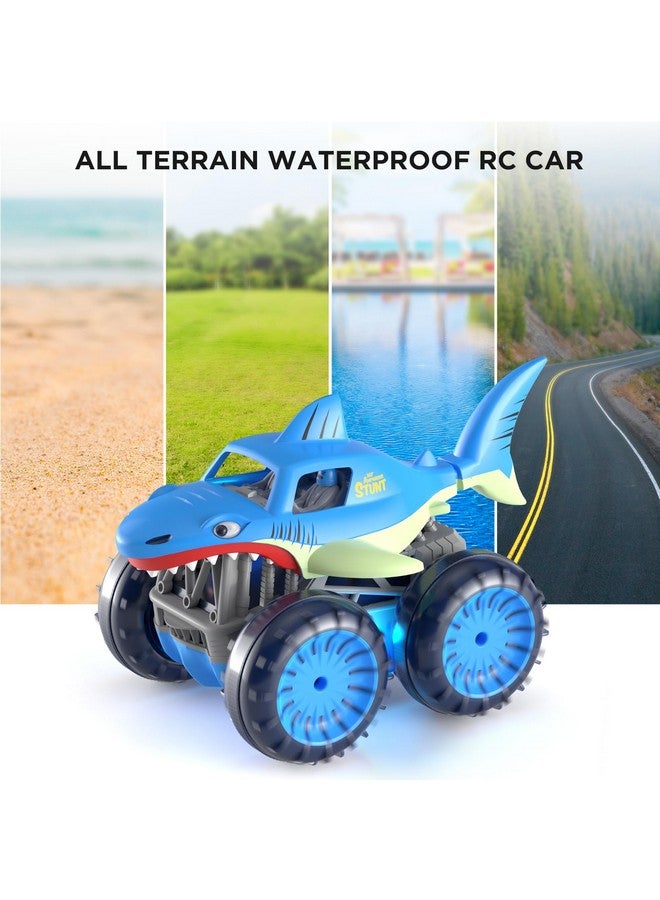 ماكس ترونيك سيارة تحكم عن بعد، سيارات برمائية تعمل بالتحكم عن بعد بتردد 2.4 جيجاهرتز، دفع رباعي، شاحنة وحشية مقاومة للماء تعمل بالتحكم عن بعد على شكل سمكة قرش، ألعاب للأولاد والبنات من سن 3 إلى 12 عامًا - Image 5