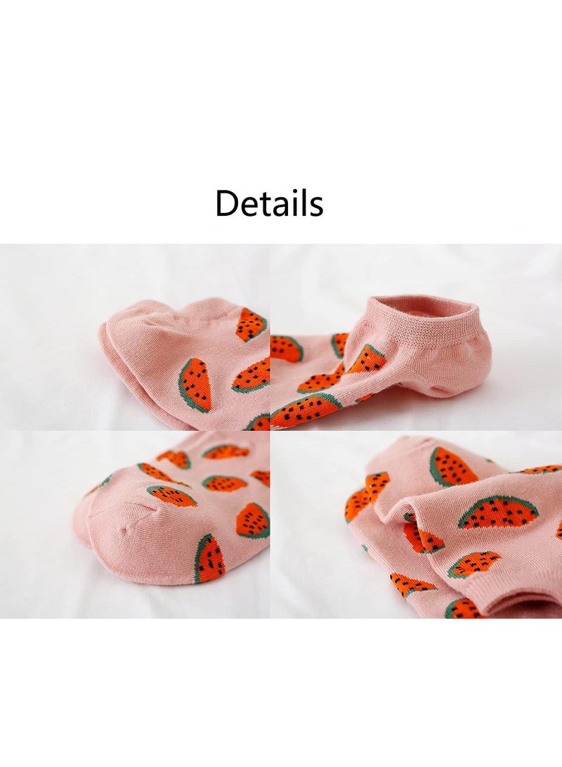 Sweet seven جوارب كاحل مزينة بفواكه لطيفة للنساء - 6 أزواج من الجوارب القصيرة للسيدات والفتيات - Image 4