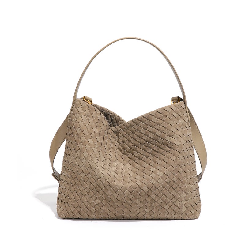 Vintage Frosted Handwoven Large Capacity Tote Bag for Women, Trendy Shoulder Bag - Image 5