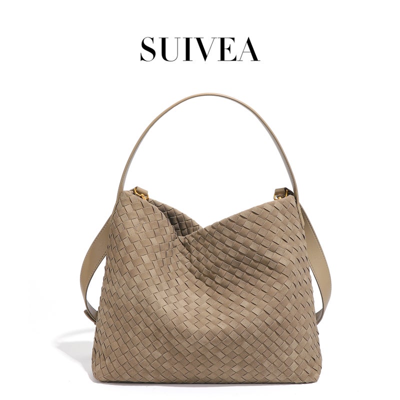 Vintage Frosted Handwoven Large Capacity Tote Bag for Women, Trendy Shoulder Bag - Image 1