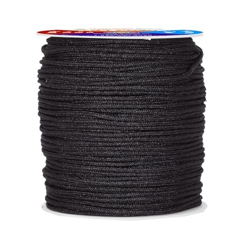 Mandala Crafts 2mm Black Blind Strings Lift Shade Cord - 109 Yards Braided Nylon Cord for Roman Shades, Curtain String, and Blinds Repair or Replacement - Image 1