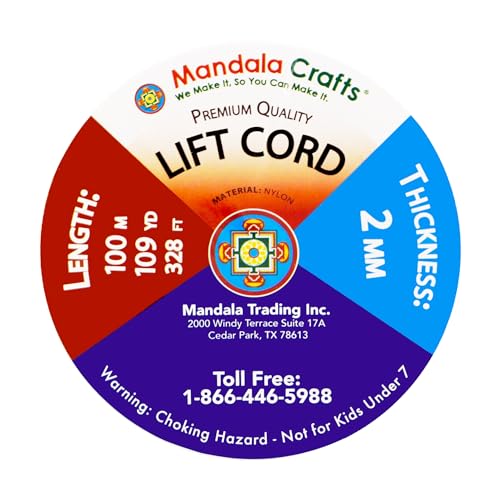 Mandala Crafts 2mm Black Blind Strings Lift Shade Cord - 109 Yards Braided Nylon Cord for Roman Shades, Curtain String, and Blinds Repair or Replacement - Image 3
