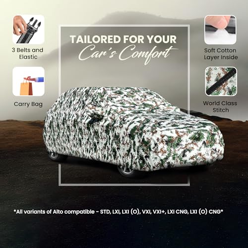 Autofy KARGIL 100% Waterproof Car Cover for Maruti Celerio [Year 2021 Onwards] - Dust & UV Proof Car Cover with Soft Cotton Flock Layer Inside for Paint Protection - Image 2