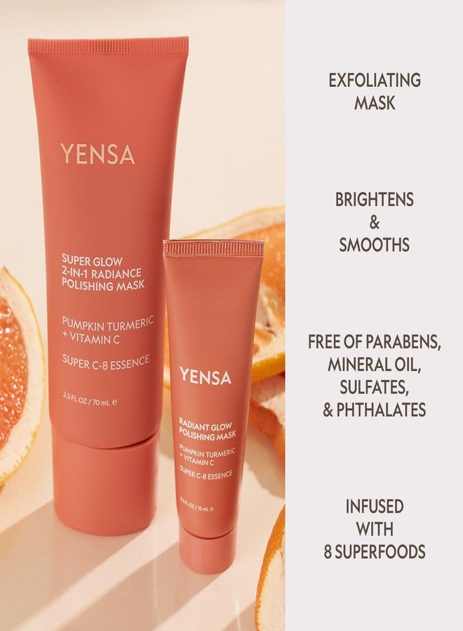 YENSA Super Glow Radiance Polishing Mask - 2-in-1 Face Exfoliator & Hydrating Mask with Pumpkin, Turmeric & Papaya - Hydrating, Radiance-Boosting & Soothing Exfoliant (2.5 Fl oz) - Image 3