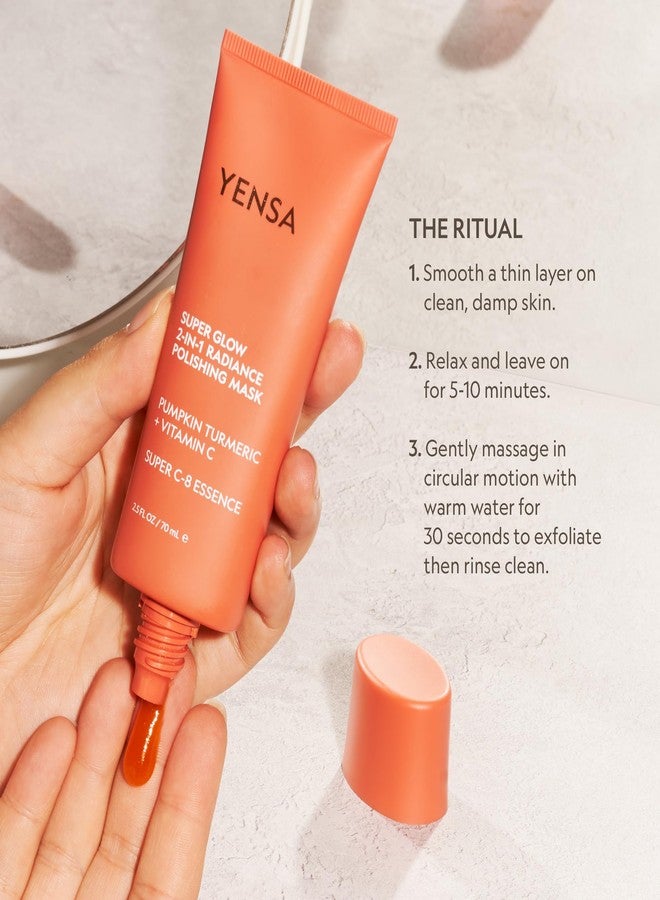 YENSA Super Glow Radiance Polishing Mask - 2-in-1 Face Exfoliator & Hydrating Mask with Pumpkin, Turmeric & Papaya - Hydrating, Radiance-Boosting & Soothing Exfoliant (2.5 Fl oz) - Image 5