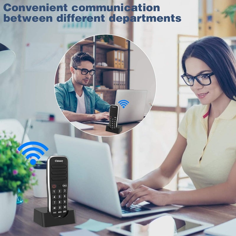 Rechargeable Intercoms Wireless for Home 1 Mile Range 10 Channel, Handheld Wireless Intercom System for Home Business Office, Home Room to Room Communication System (2 Packs, Black) - Image 5