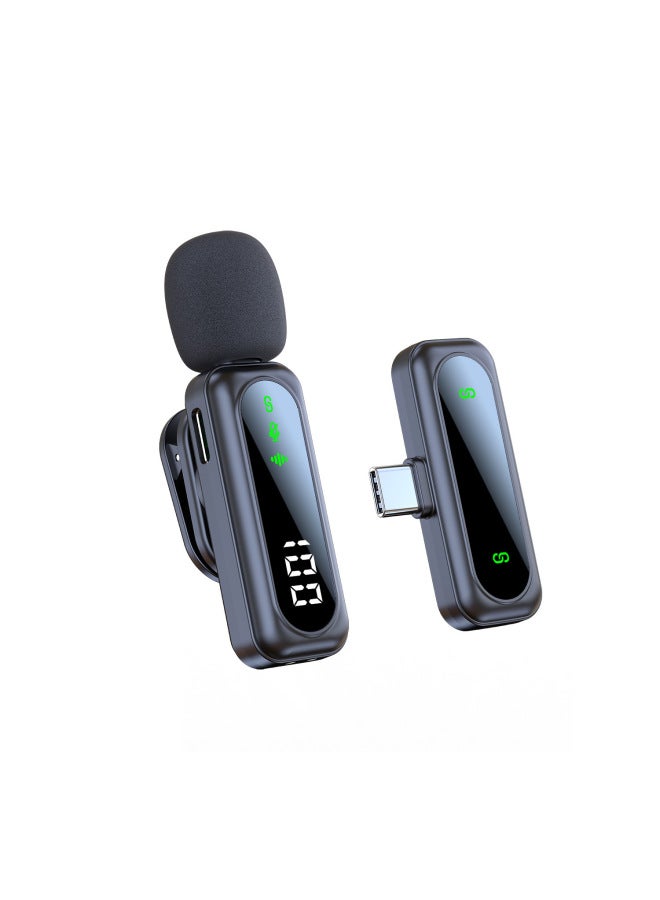 Neutral Wireless Lavalier Microphone With Digital Display Charging Case For Video Recording Noise Reduction Mini Microphone - Image 1