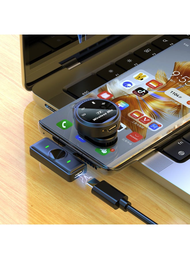 Neutral Wireless Lavalier Microphone With Digital Display Charging Case For Video Recording Noise Reduction Mini Microphone - Image 3