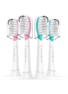 Futulkyus Kids Replacement Heads for Philips Sonicare: 7+ Child Soft Electric Toothbrush Standard Children Brush Head for Boy Girl, Pink & Blue 4 Pack  - Image 1