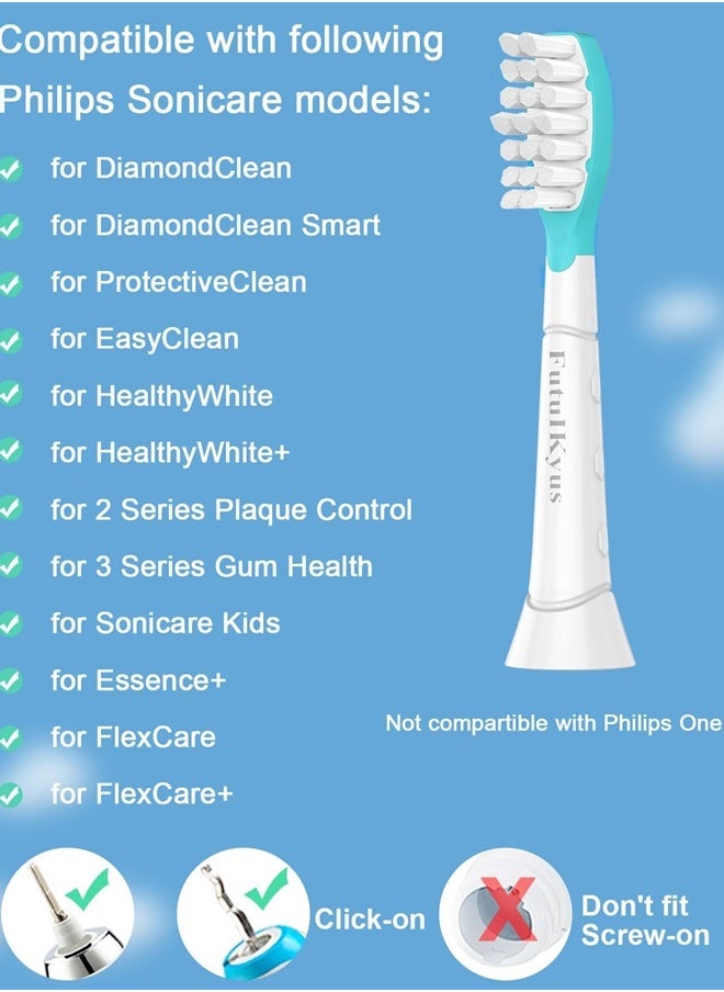 Kids Replacement Heads for Philips Sonicare: 7+ Child Soft Electric Toothbrush Standard Children Brush Head for Boy Girl, Pink & Blue 4 Pack