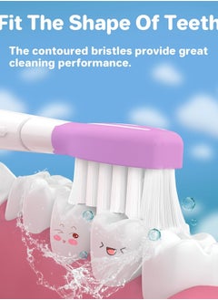 Futulkyus Kids Replacement Heads for Philips Sonicare: 7+ Child Soft Electric Toothbrush Standard Children Brush Head for Boy Girl, Pink & Blue 4 Pack  - Image 3