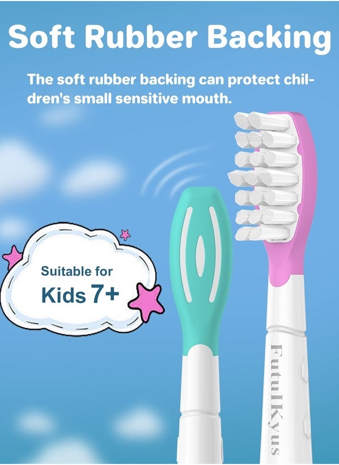 Kids Replacement Heads for Philips Sonicare: 7+ Child Soft Electric Toothbrush Standard Children Brush Head for Boy Girl, Pink & Blue 4 Pack