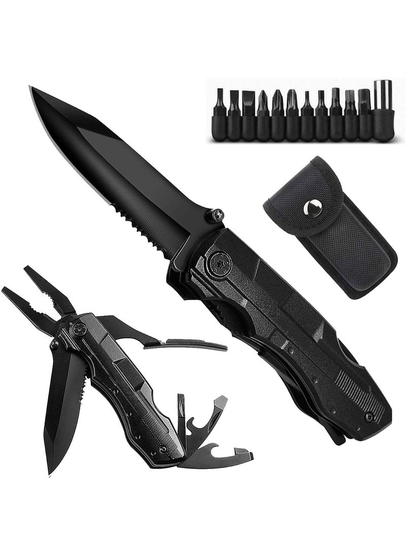 eWINNER Men's & Women's Stainless Steel Pocket Knife with Pliers/Screwdrivers & Bottle Opener - Image 1