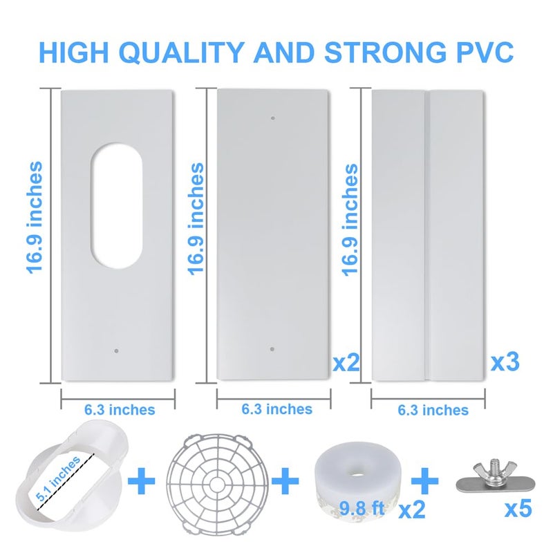 NWESTUN Portable Air Conditioner Sliding Door Vent Kit, 2024 New Upgrade Portable Air Conditioner Window Kit for Sliding Door, Max length 90inches, Ac Vent Kit for Exhaust Hose with 5.1"/13cm Diameter - Image 5