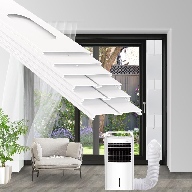 NWESTUN Portable Air Conditioner Sliding Door Vent Kit, 2024 New Upgrade Portable Air Conditioner Window Kit for Sliding Door, Max length 90inches, Ac Vent Kit for Exhaust Hose with 5.1"/13cm Diameter - Image 1