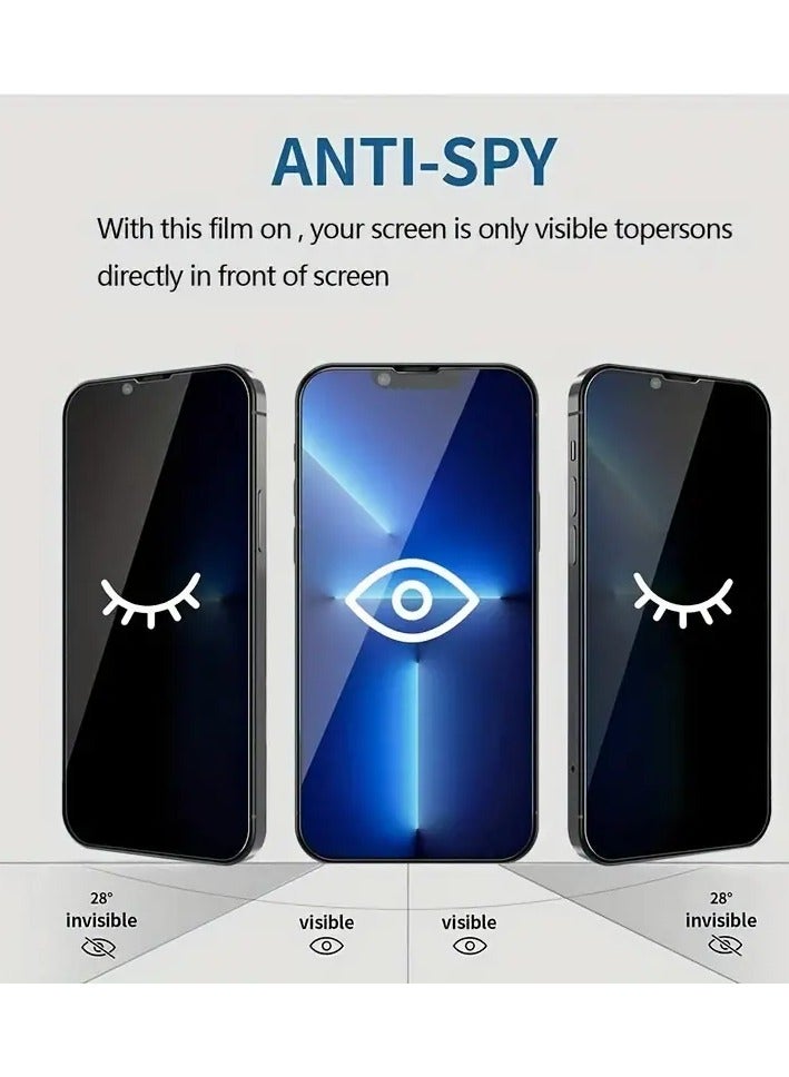 2 Pieces iPhone 15 Pro Privacy Screen Protector , Anti-Spy Tempered Glass Film, 9H Hardness, Edge Protection, Easy Installation - Image 2