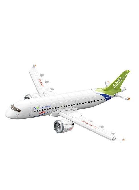 TOPTOY C919 Large Passenger Plane Building Blocks Model Kit with Display Stand, 600+ Pieces Collectible Decor