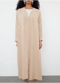 trendyol Stone Pearl Detailed Woven Cap & Abaya & Abaya TCTSS24KF00028  - Image 5