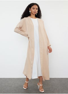 trendyol Stone Pearl Detailed Woven Cap & Abaya & Abaya TCTSS24KF00028  - Image 4