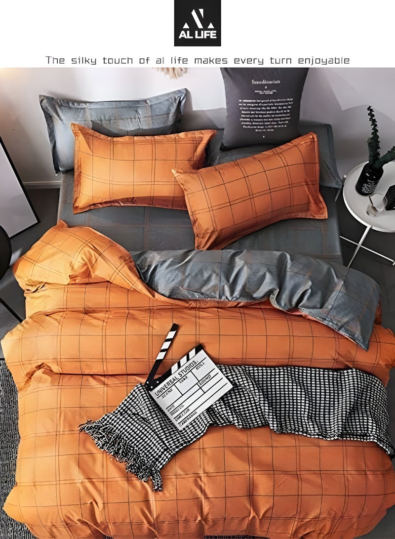 Al LIFE AI LIFE Super King Size Bed Sheet Set - 6-Piece Bedding Set Includes Duvet Cover, Fitted Sheet, and 4 Pillowcases - Soft, Durable, and Breathable Luxury for All Seasons in Elegant Set 220x240cm  - Image 2