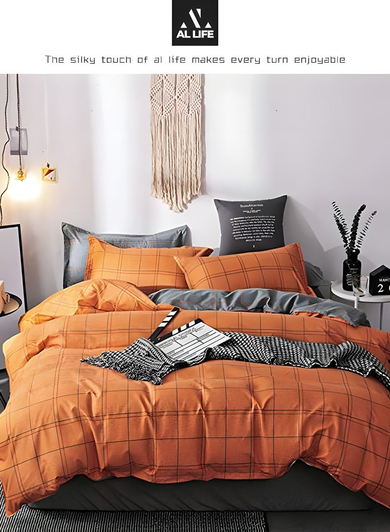 Al LIFE AI LIFE Super King Size Bed Sheet Set - 6-Piece Bedding Set Includes Duvet Cover, Fitted Sheet, and 4 Pillowcases - Soft, Durable, and Breathable Luxury for All Seasons in Elegant Set 220x240cm  - Image 1