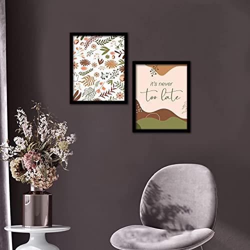 HEVEA Modern Art Framed Wall Posters/Paintings with Frame Wall Paintings Hangings Framed Wall Art Paintings (11 inch x 14 inch, Framed, Multicolor, Green) -Set of 2 - Image 5