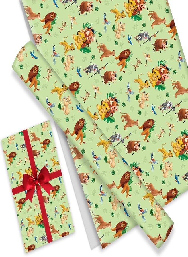 Omto 4 Pcs Lion Kings Wrapping Paper for Baby Shower Kids Birthday Lion Kings Party Decorations Wedding DIY Crafts Gift Packing, 20 x 30 Inch (Lion Kings) - Image 1