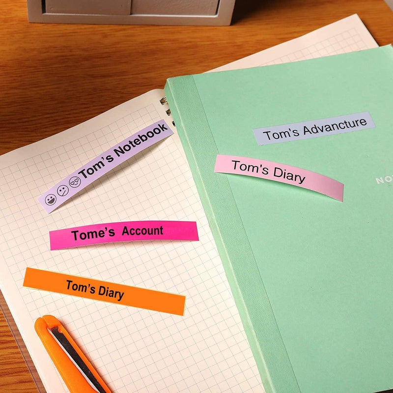 Phomemo D30 Continuous Labels, D35 Q30 Q31 Q32 Q30S Long Label Tape, Black on Green, Orange, Lavender Sticker Thermal Paper Self-Adhesive D30 Label Tape, 15 x 6m (19/32 x 2367/32) Long Tape, 3-Roll - Image 3