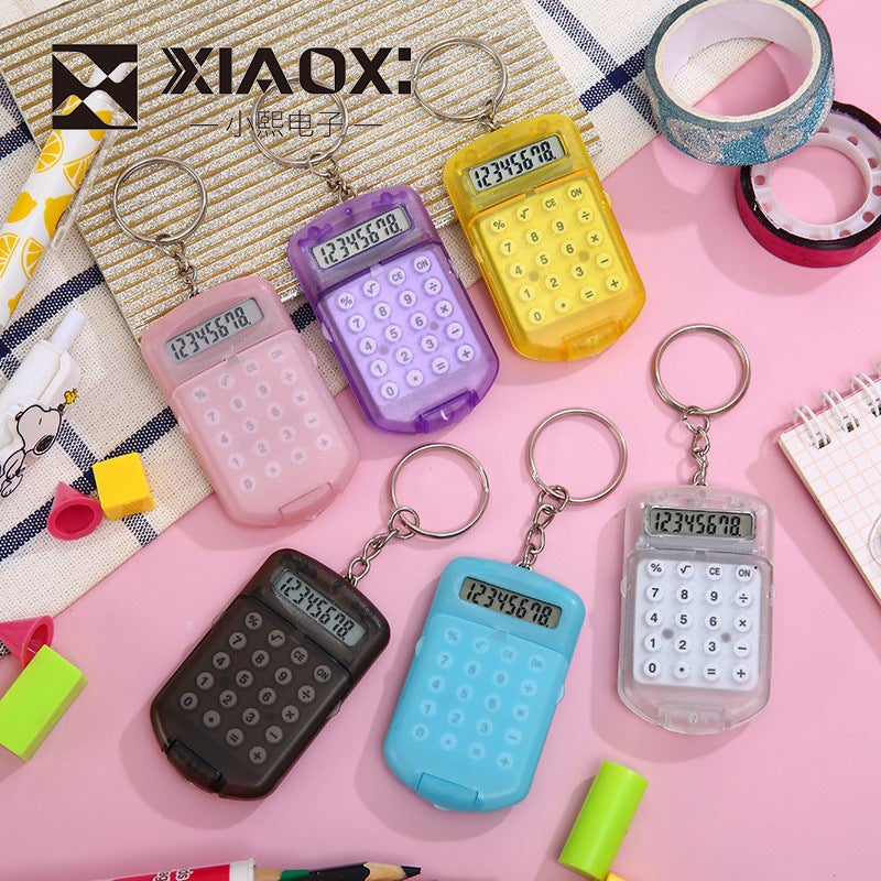 Mini Transparent Flip Calculator Portable Portable Calculator Student Supplies Gift Cute Calculator - Image 3