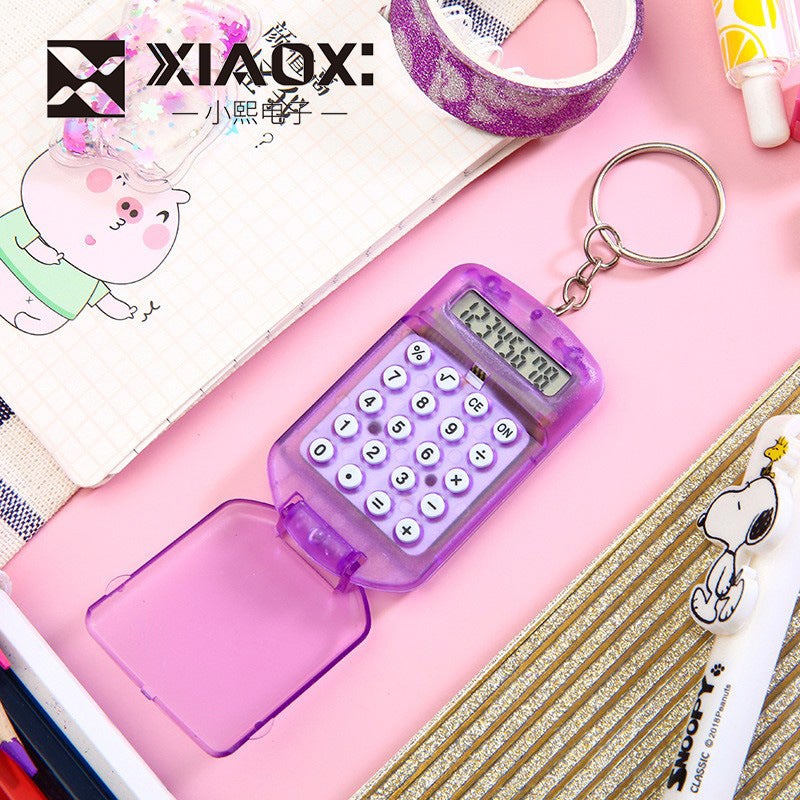 Mini Transparent Flip Calculator Portable Portable Calculator Student Supplies Gift Cute Calculator - Image 4