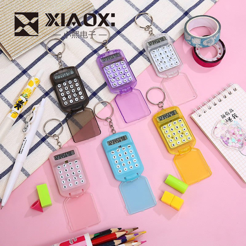 Mini Transparent Flip Calculator Portable Portable Calculator Student Supplies Gift Cute Calculator - Image 2
