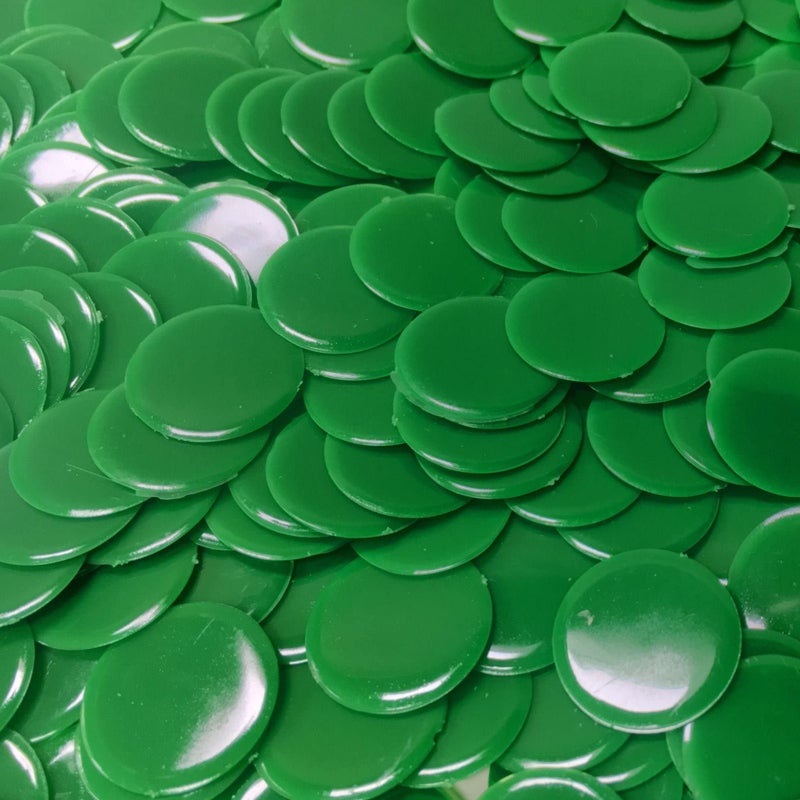 MR CHIPS Plastic Bingo Chips for Games 1000 Count Bag Solid and Transparent Colors Counting Green 34 Inch - Image 3