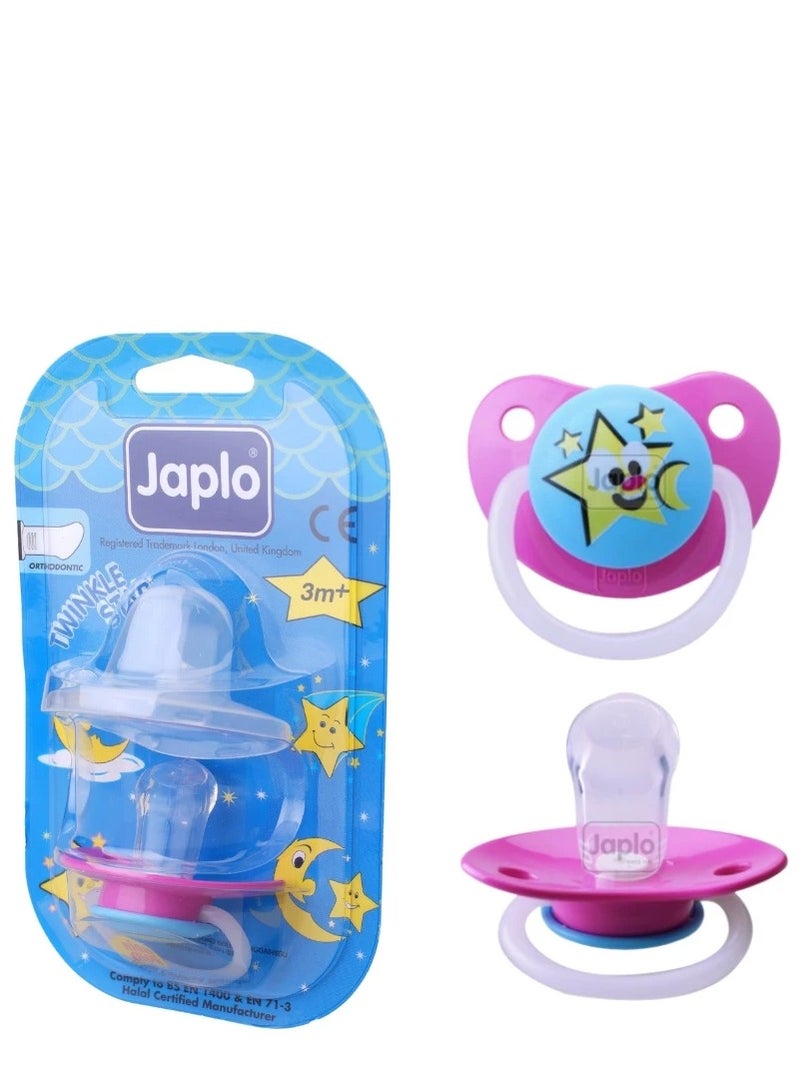 Japlo Food Grade Silicone Twinkle Star Soother Pacifier Baby Puting with Night Glow Handle BPA Free - Image 1