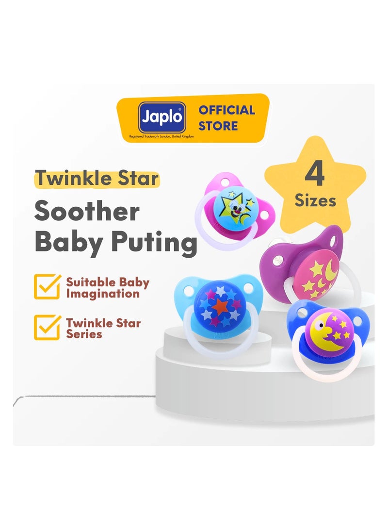 Japlo Food Grade Silicone Twinkle Star Soother Pacifier Baby Puting with Night Glow Handle BPA Free - Image 2