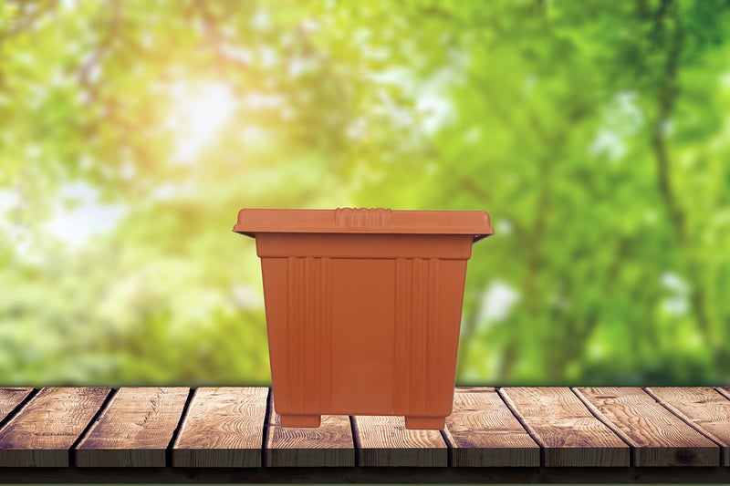 Halsey Square Flower Pots for Indoor/Outdoor/Living Room/Bedroom Balcony (Pack of 4) Modern Design Durable Plastic Plant Pot for Gardening (Without Plates, Large) - Image 2