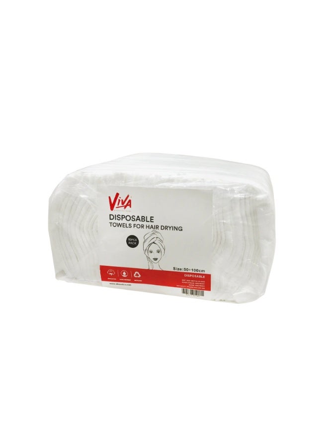 VIVA PROFESSIONAL Viva Disposable Towels 50 Pieces | Soft Absorbent Single-Use Towels for Salon, Spa & Beauty Treatments | Hygienic Disposable Towels UAE - Image 2