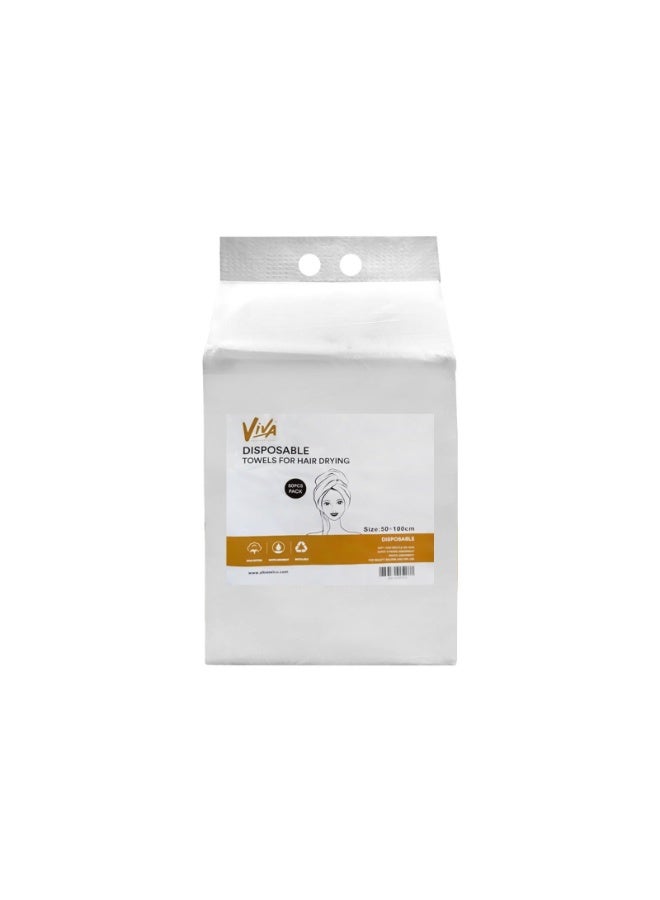 VIVA PROFESSIONAL Viva Disposable Towels 50 Pieces | Soft Absorbent Single-Use Towels for Salon, Spa & Beauty Treatments | Hygienic Disposable Towels UAE - Image 3