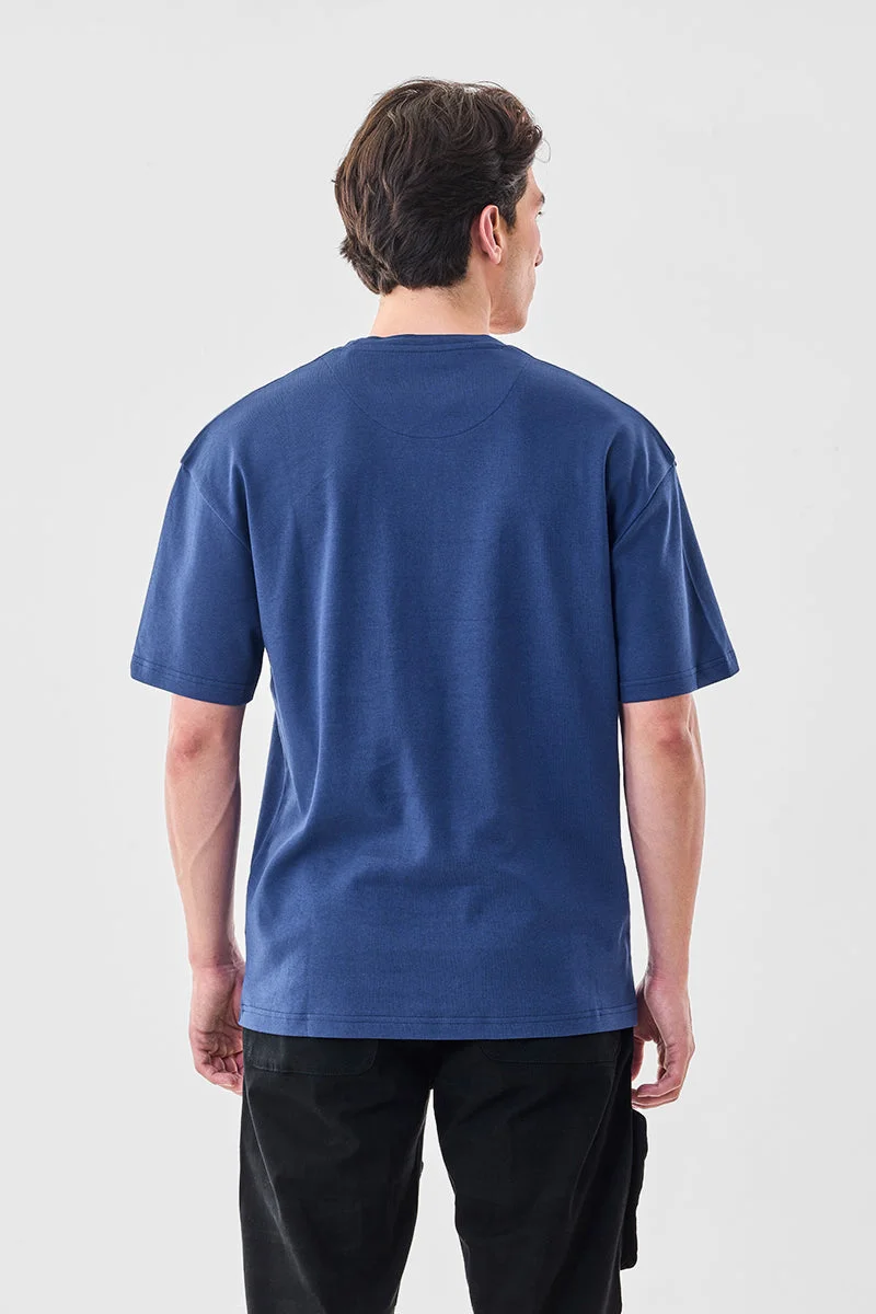 Snitch Navy Core Lab Oversized 100% Cotton T-Shirt for Men | Best Price UAE