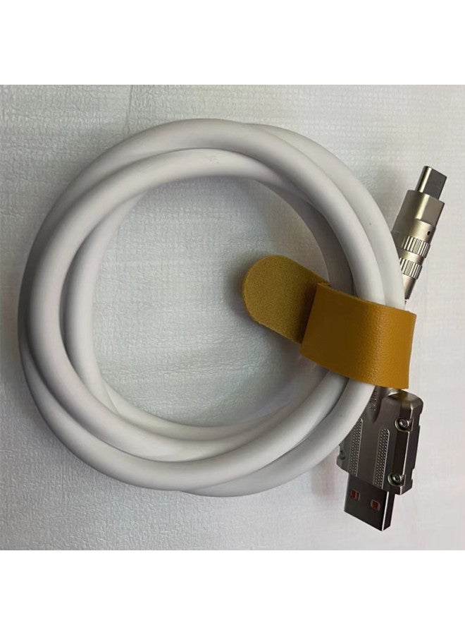 Geek 6A Zinc Alloy Fast Charging Data Line Machine Passenger Line Metal Head Thickened Liquid Silicone 6.0 Mobile Phone Charging Line-Color:Applicable To Apple Interface 1.5 Meters  - Image 3