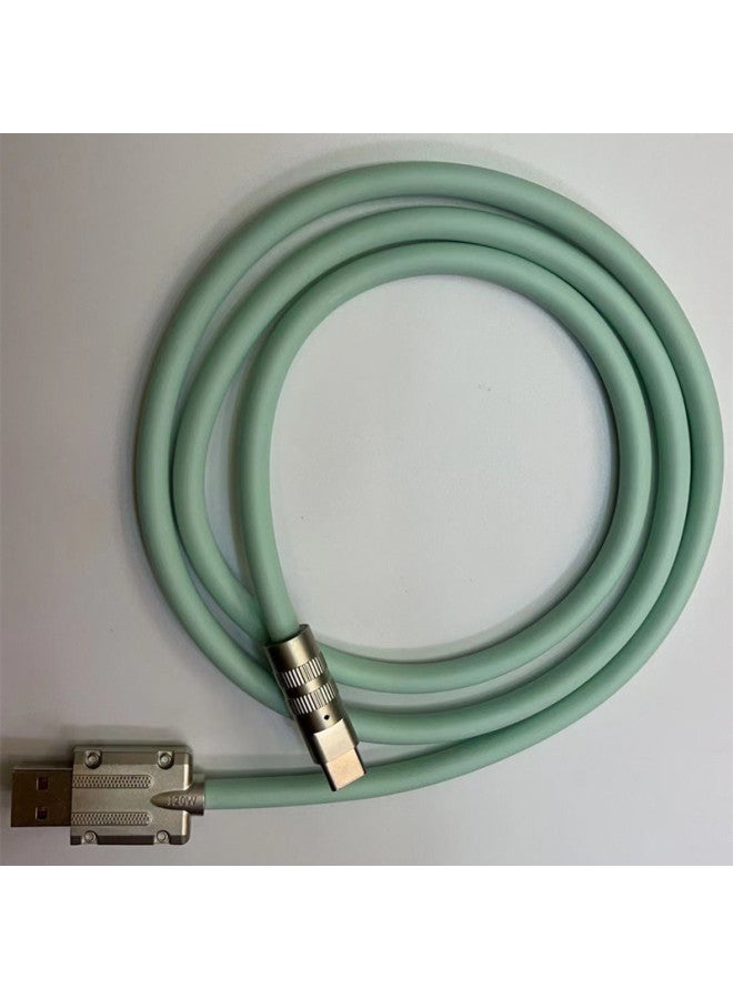 Geek 6A Zinc Alloy Fast Charging Data Line Machine Passenger Line Metal Head Thickened Liquid Silicone 6.0 Mobile Phone Charging Line-Color:Applicable To Apple Interface 1.5 Meters  - Image 4