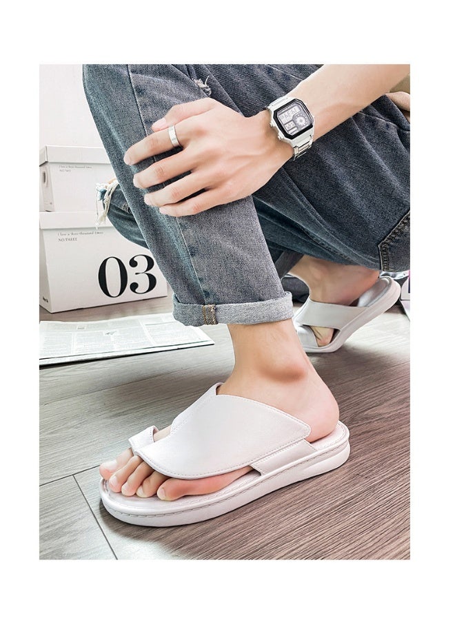Saudi Arabia Dubai non-slip summer outdoor fashion soft bottom beach toe sandals casual men's slippers (white)  - Image 3