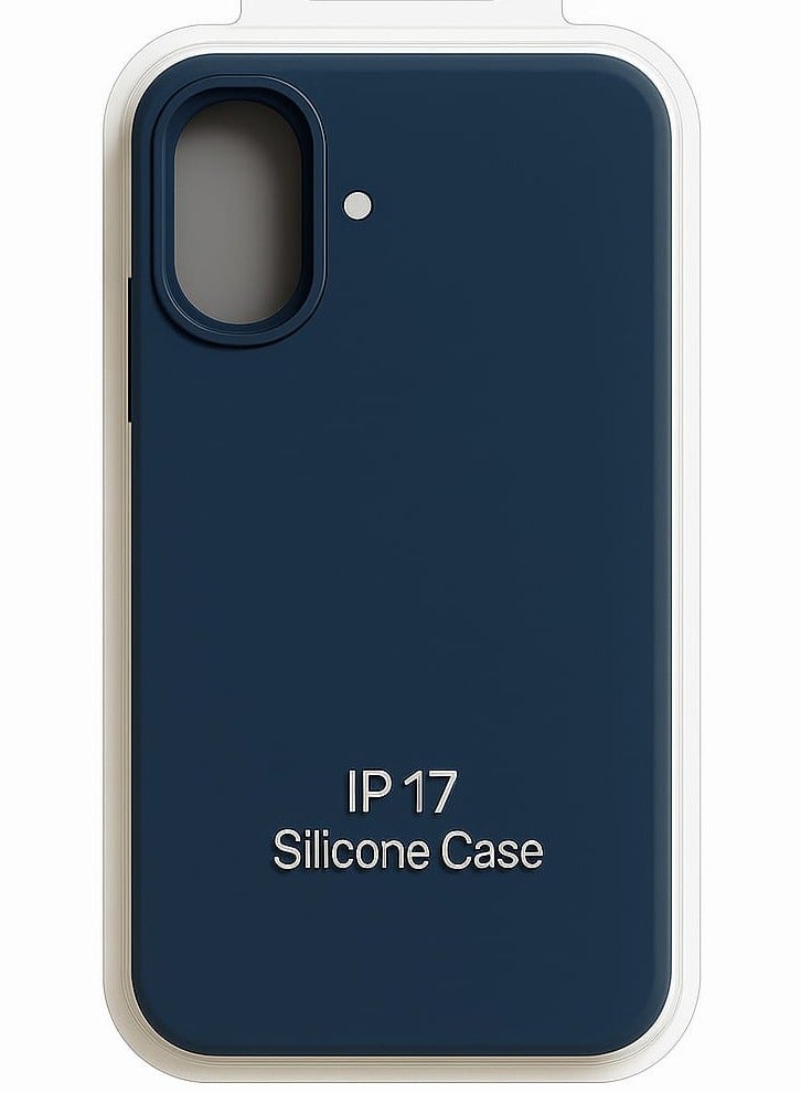 جراب سيليكون لجهاز iPhone 17 - غطاء خلفي واقٍ مقاوم للصدمات، ناعم وخفيف الوزن، أزرق - Image 1