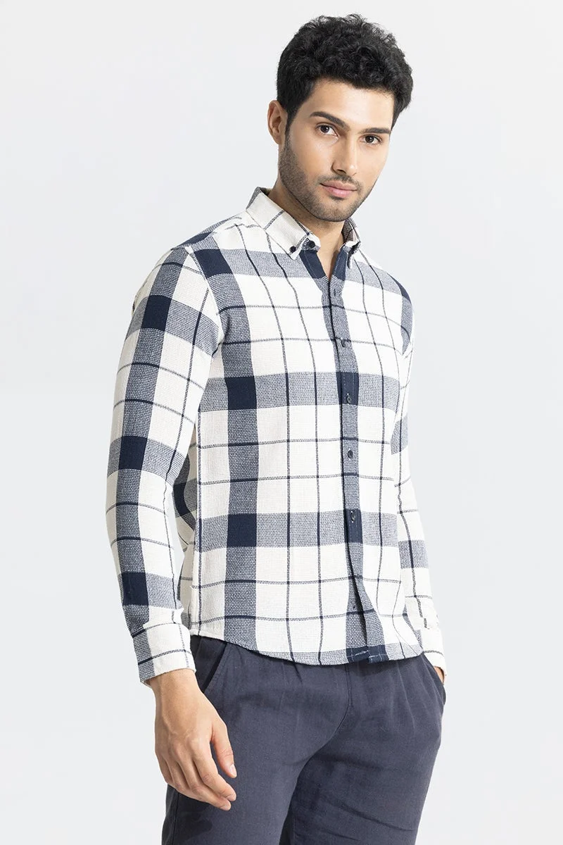 SNITCH Broad Checks Cream Shirt