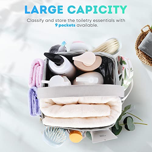 EUDELE Mesh Shower Caddy Portable for College Dorm Room Essentials with 8-Pocket Large Capacity for Beach,Swimming,Gym-Grey - Image 2