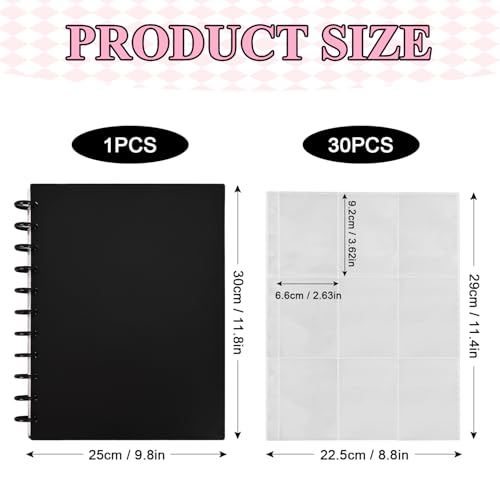 WELLRI A4 Kpop Photocard Binder with 30Pcs 9-Pocket Inner Pages Photocard Holder Book Sleeves for 2x3’’ Idol Album Cards Photo Trading Card DIY Collector, 540 Cards - Image 2